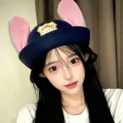 Judy Hopps Officer Hat - Zootopia Kanin Cosplay Kostume Tilbehør Voksen-57cm Adult-57cm