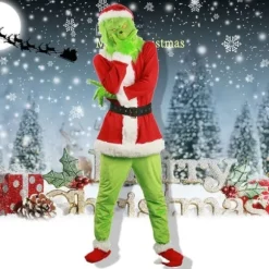 Jul fest cosplay Grinchen kostume maske børn/voksne XXL-WELLNGS XXL
