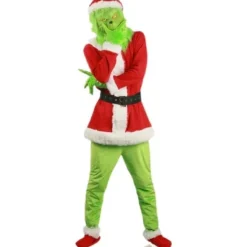 Jul fest cosplay grinchen kostume maske børn/voksne Kun grøn hætte Endast grön huva