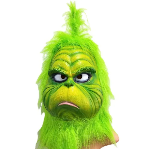 Jul Maske Grøn Cosplay Maske Voksen Plys Jul Dragt Cos