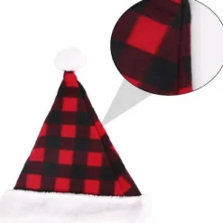 Jule cosplay hat til voksne festlig julemandshat gylden fløjl