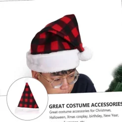 Jule cosplay hat til voksne festlig julemandshat gylden fløjl