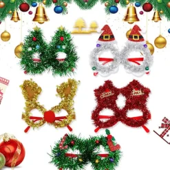 Julebriller Glitrende Juletræ Hatteform Festlige Briller til Julebordsdekoration Qinghai_YF Green 2