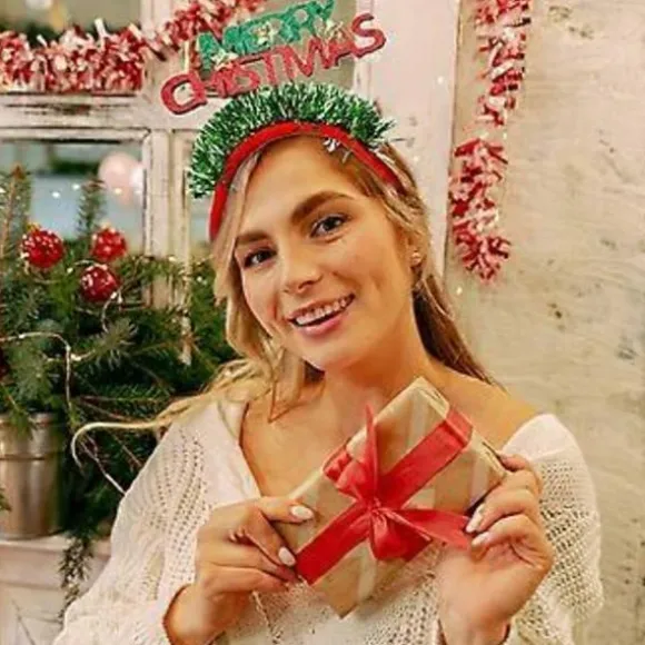 Juledekoration til kontor Nytårsfest Julebogstav Hovedbøjle Festival Hovedbeklædning Familiesammenkomst Hovedbeklædning Stil 2 Style 2