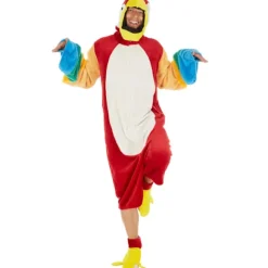 Julefars kostume papegøje farverig festival MultiColor xl