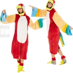 Julefars kostume papegøje farverig festival MultiColor xl