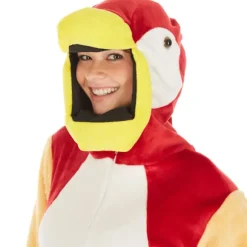 Julefars kostume papegøje farverig festival MultiColor xl