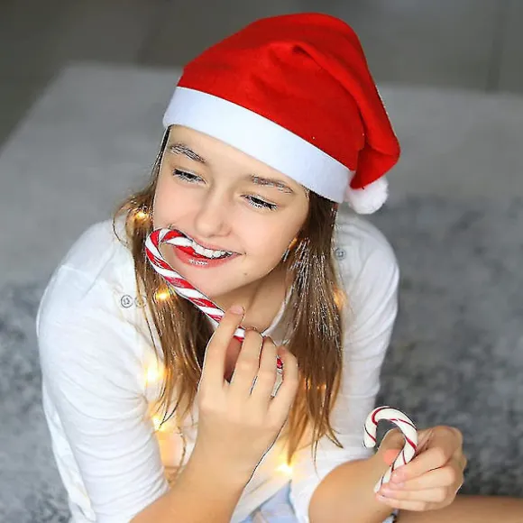 Julehat 12 Pak Plush Julemand Hatte Til Julekostume Julefest Tilbehør Feriefest Favorer Voksen Cosplay Tilbehør {Db}