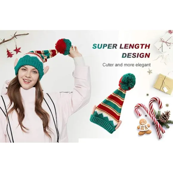 Julehat Elegant Strikket Varmende Sjov Hue