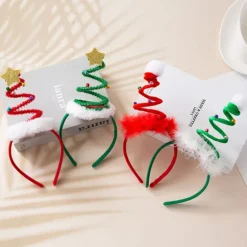 Julehat Hårbøjle Elf Spring Hårtilbehør Julehat Hovedbeklædning Hårbånd Hovedbeklædning til Børn Voksne Elf Kostume Tilbehør