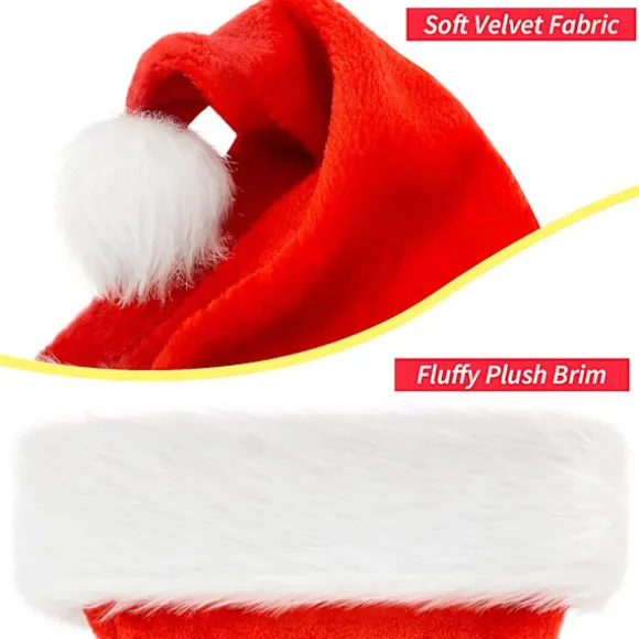 Julehat, Julemandshat, Julehat Kompatibel Med Voksne, Unisex Fløjlskompatibel