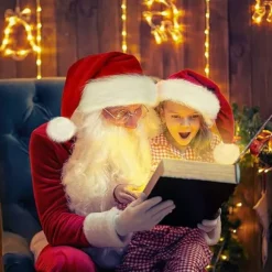 Julehat, Julemandshat til voksne, Unisex, Fløjls komfort, Ekstra tyk klassisk pels julehat til juleartikler til nytårsfestlige fester