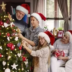 Julehat, Julemandshat til voksne, Unisex, Fløjls komfort, Ekstra tyk klassisk pels julehat til juleartikler til nytårsfestlige fester