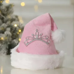 Julehat med Krone Prinsesse Julepynt Kostume pink