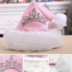 Julehat med Krone Prinsesse Julepynt Kostume pink