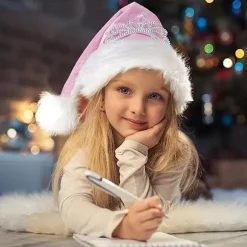 Julehat med Krone Prinsesse Julepynt Kostume pink
