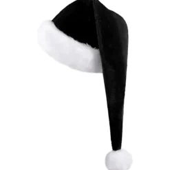 Julehat Nissehue til voksne, Plus Lang Julehat Luksus Nissehue, Julefrokosthat til mænd og kvinder, Juletilbehør Sort black adult