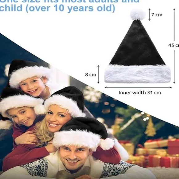 Julehat nissehue til voksne, luksuriøs nissehue til voksne til jul, nissekostume
