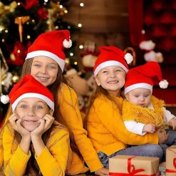 Julehat 12-pak Blød Julemandshatte Til Julekostume Julefest Tilbehør Feriefestgaver Voksen Cosplay Tilbehør