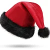 Julehat Santahat til Voksne, Deluxe Voksen Santa Claus Hat til Julefest, Santa Kostume