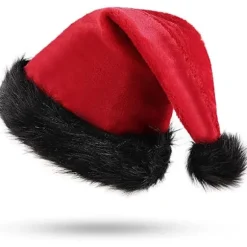 Julehat Santahat til Voksne, Deluxe Voksen Santa Claus Hat til Julefest, Santa Kostume