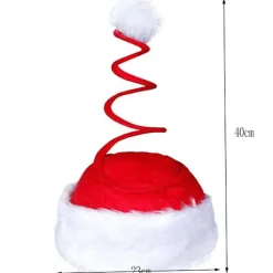 Julehat Spiral rød med plys kant 17