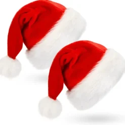 Julehat, Unisex egnet voksen plys julehat (2 stk)