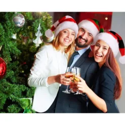 Julehat, Unisex-Voksen Julemandens Hat Deluxe Fløjl Julemand Hat Dekorationer Gaver Kostume Til Julefest Halloween Nyhed Stribet Rød&Grøn