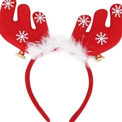 Julehovedbånd, Rensedyr Julehovedbånd, Julefest Hovedbånd med Klokke, Julehovedbånd til Børn Voksne, Juledekorativt Hovedbånd
