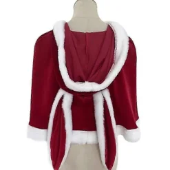 Julekappe med kaninører, Halloween julebryllupskappe, feriefest kostumekappe til kvinder piger, sjovt julesjal Rabbit ears shawl