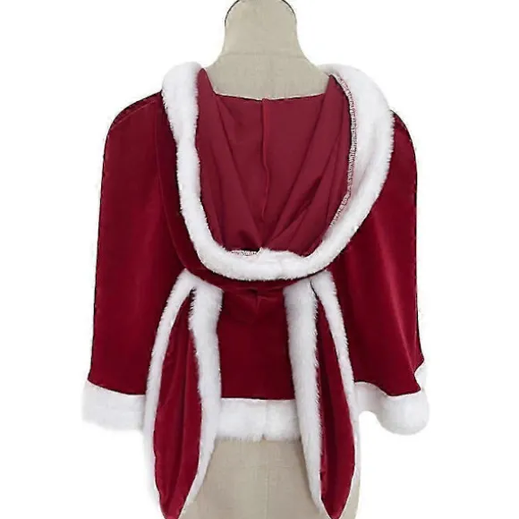 Julekappe med kaninører, Halloween julebryllupskappe, feriefest kostumekappe til kvinder piger, sjovt julesjal Rabbit ears shawl