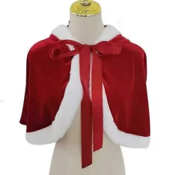 Julekappe med kaninører, Halloween julebryllupskappe, feriefest kostumekappe til kvinder piger, sjovt julesjal Rabbit ears shawl