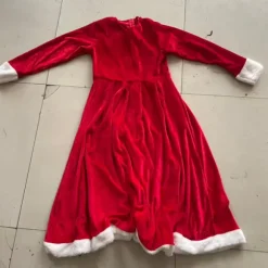 Julekjoler til kvinder Santa kostume med aftagelig hættekappe og bælte julefrokost outfit Red XXL