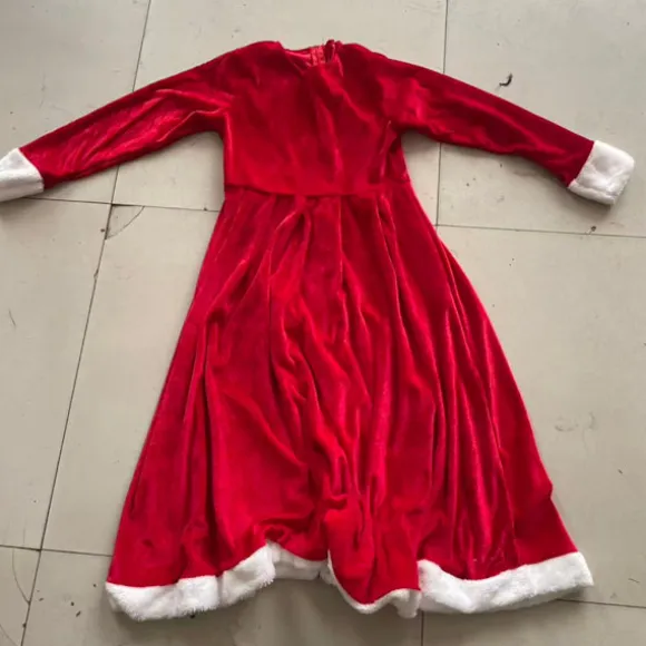 Julekjoler til kvinder Santa kostume med aftagelig hættekappe og bælte julefrokost outfit Red XXL