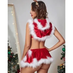 Julekostume cosplay, juleuniform, jule cosplay dametøj, sexet lingeri, hult lingerisæt M