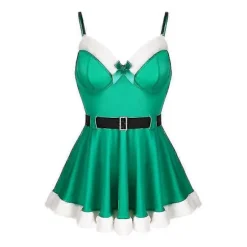 Julelingeri Sexet Julemand Lingeri Til Kvinder Green 2XL
