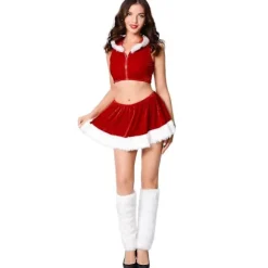 Julemand Nisse Kostume Cosplay Grøn Julemand Festkjole Til Kvinder