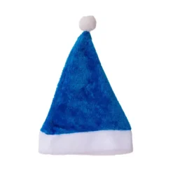 Julemandshat Blå Kort Plys Hue Ornament Festartikler til Voksne Mand Kvinde Kostume Cosplay Rekvisitter