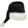 Julemandshat til voksne 75cm Sort Plys Pompom Kostume