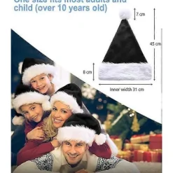 Julemandshat til voksne, Deluxe Julemandshat til julefrokost, Julemandskostume - Qin