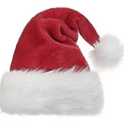 Julemandshat til voksne, stor julemandshat til kvinder og mænd, komfortabel julehat