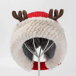 Julemandshat Tyk Plys og Hvid Pelset Skygge til Julefester Udklædning Cosplay Flerfarvet Rød Red