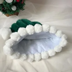 Julemandshatte med hvid kant til jul, festival, fest, nytår, julemandskostume tilbehør, gavehat voksne kvinder børn bulk hatte