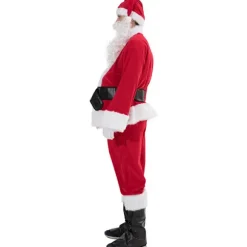 Julemandskostume 7 dele komplet julekostume til voksne Cosplay Julemandskostume plus alf plus nisse plus julemand plus santa l(160-178cm)