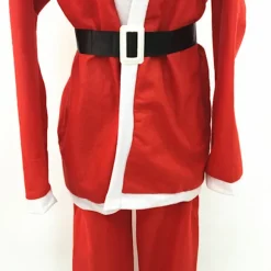 Julemandskostume i tykt non-woven stof, 5-delt kostume til mænd, juleforestillingstilbehør