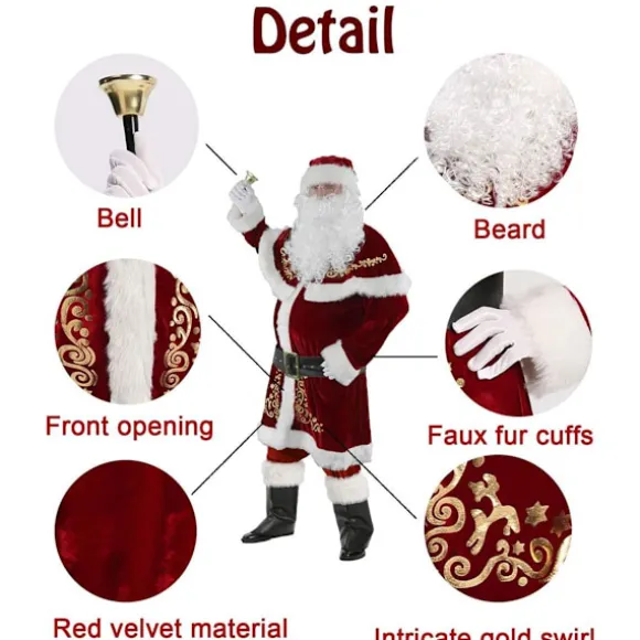 Julemandskostume til mænd julefrokost cosplay til voksne KLB