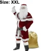 Julemandskostume til mænd Julefrokost Cosplay til voksne Rød Deluxe Fløjl Julemandskostume Xx