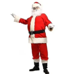 Julemandskostume til mænd Voksen Julemandskostume Julemandsdragt 7 dele 7pcs M