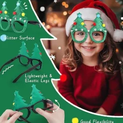 Julepynt - Julefestbriller - Juleglimmerpynt - Brilleindfatninger - Unisex - Julefestdekorationer - Gaver