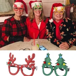 Julepynt - Julefestbriller - Juleglimmerpynt - Brilleindfatninger - Unisex - Julefestdekorationer - Gaver